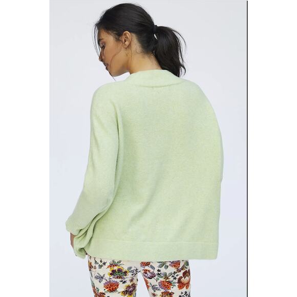 Anthropologie Pistachio Oversized V-Neck Sweater - Large - Picture 2 of 5